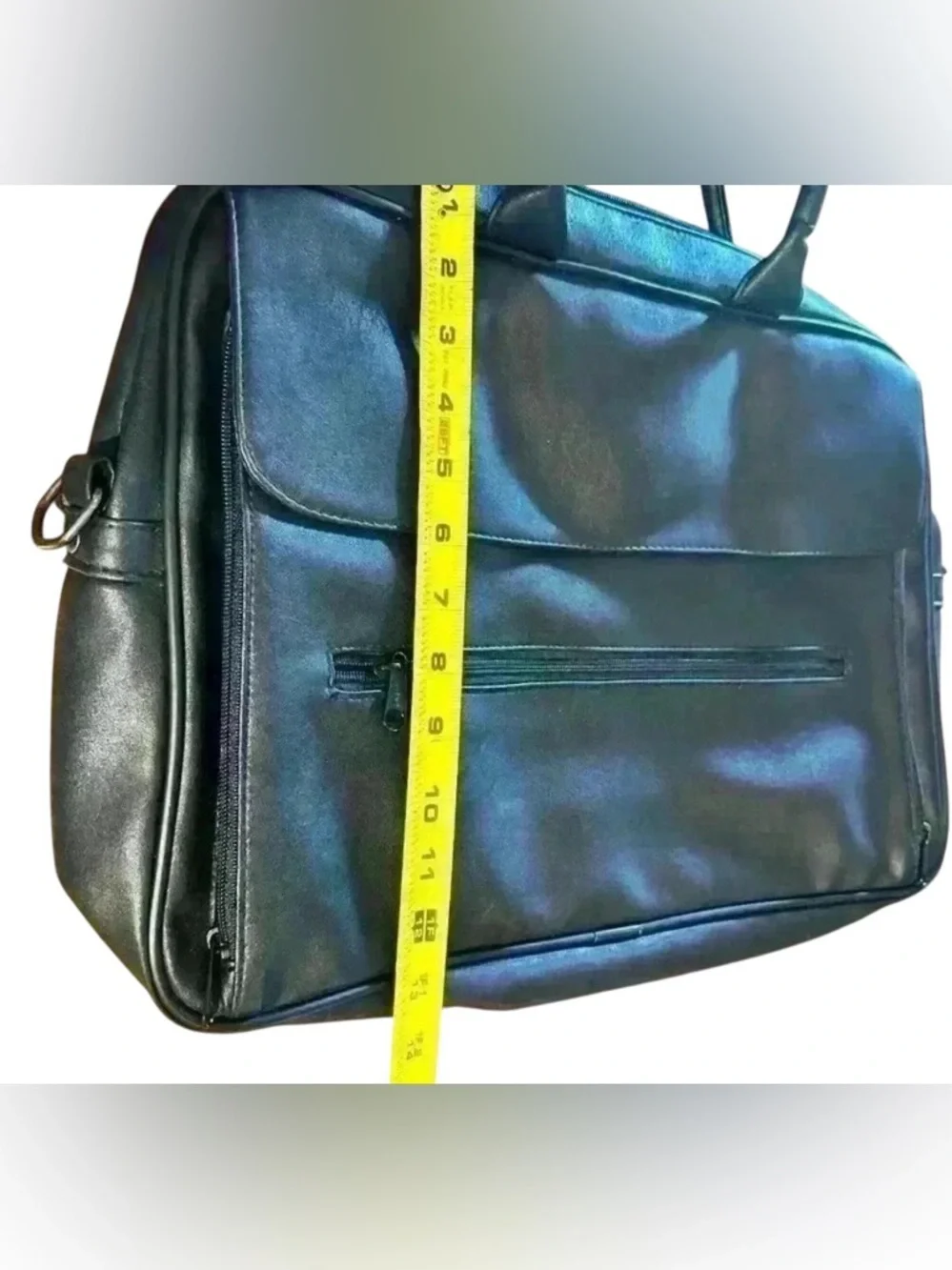 Travelwell Black Faux Leather Briefcase Laptop Bag Work Travel Bag